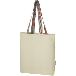 Rainbow 180 g/m² recycled cotton tote bag 5L