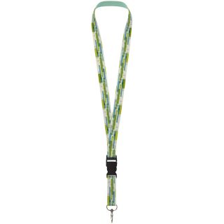 Bucks Sublimation Lanyard mit Schnappverschluss aus recyceltem PET Kunststoff