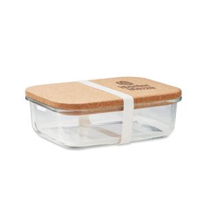 Glass lunch box with cork lid