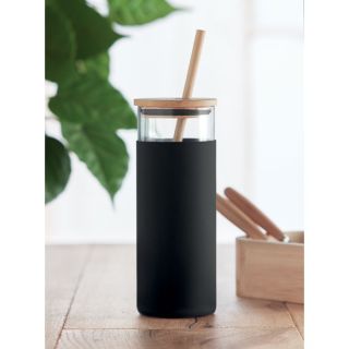 Glass tumbler 450ml bamboo lid