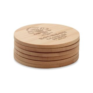 Set of 6 bamboo coasters BAYIN SET